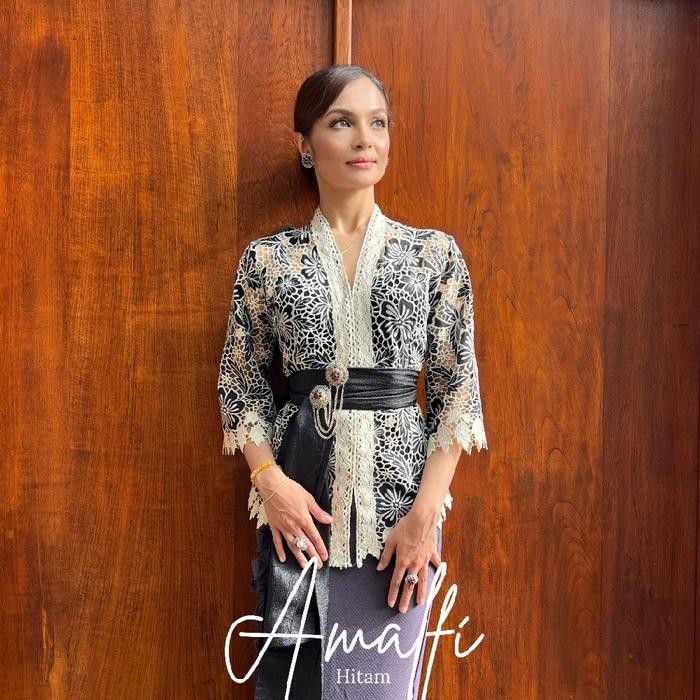 Baju Atasan Kebaya Kartini Katun Lace Amalfi - hitam, S