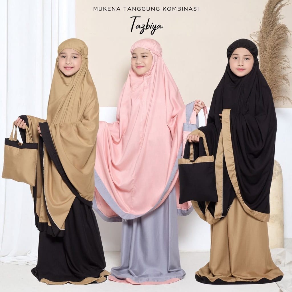 Mukena Anak Polos Kombinasi  4 - 15 tahun /  Mukena Anak Tanggung Sd smp/ Mukena Anak Tanggung/Terba