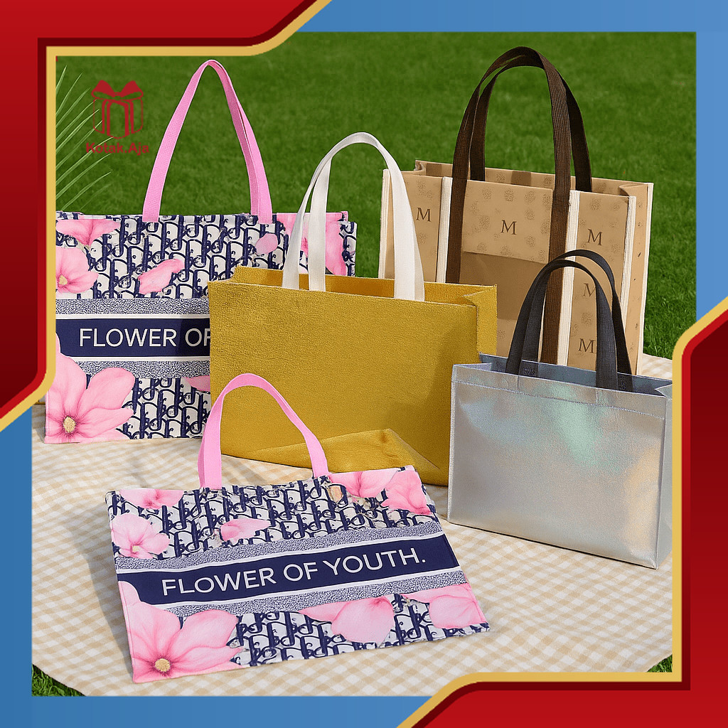 

Tas Spunbond / Goodie Bag Spunbond / Spoundbond Bag / Tas Belanja Spunbond Model Kotak Box Kantong I A