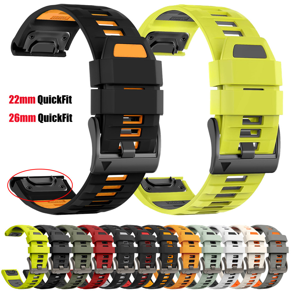 QuickFit 22mm 26mm Silicone Strap For Garmin Fenix 8 Sports Original Silicone 1:1 Wristband for Garm