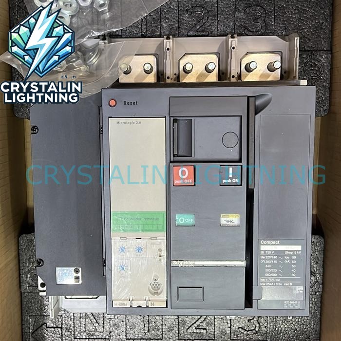 MCCB SCHNEIDER NS800N 4P 800A 50KA KOMPLIT MOTORIZED UVT AUX ORIGINAL