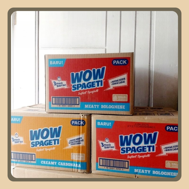 

[ 10 PCS ] MIE PASTA WOW SPAGETI CREAMY CARBONARA / MEATY BOLOGNESE