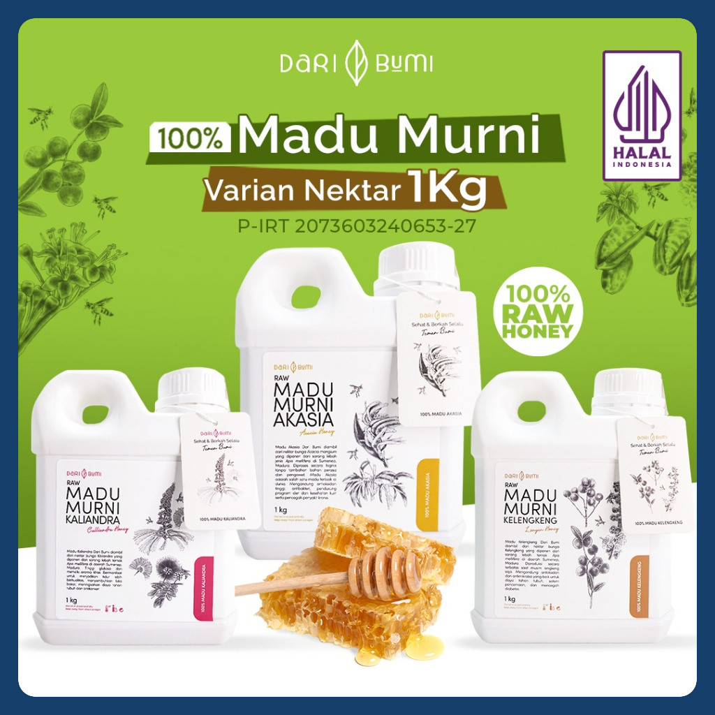

Dari Bumi Madu Murni 1kg Varian Raw Honey Asli