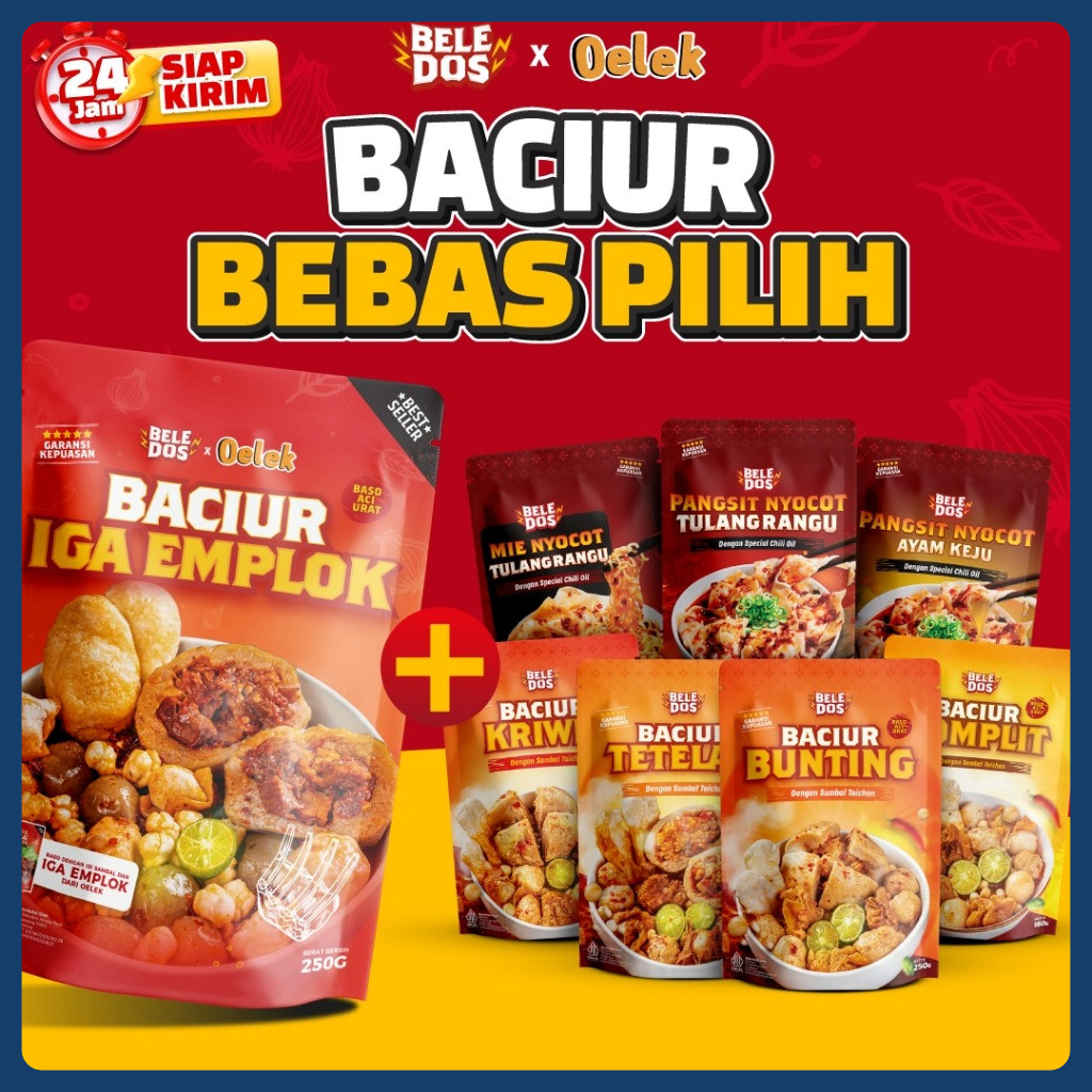 

Beledos Baciur Bebas Pilih/ Baciur Iga Emplok / Pangsit Nyocot Tulang Rangu / Pangsit Nyocot Ayam Keju