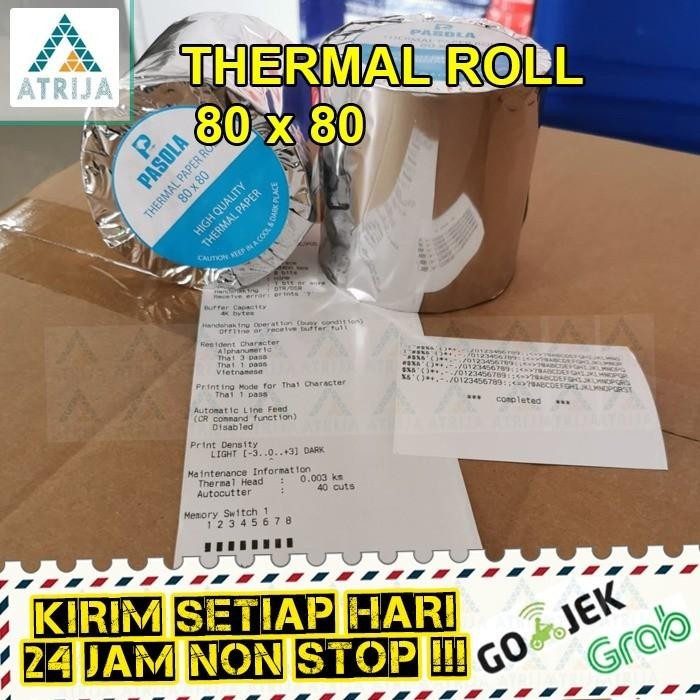 

TERLARIS! (1 BOX= 50 Roll) Kertas Thermal Struk Kasir 80 x 80 . Pasola 80x80