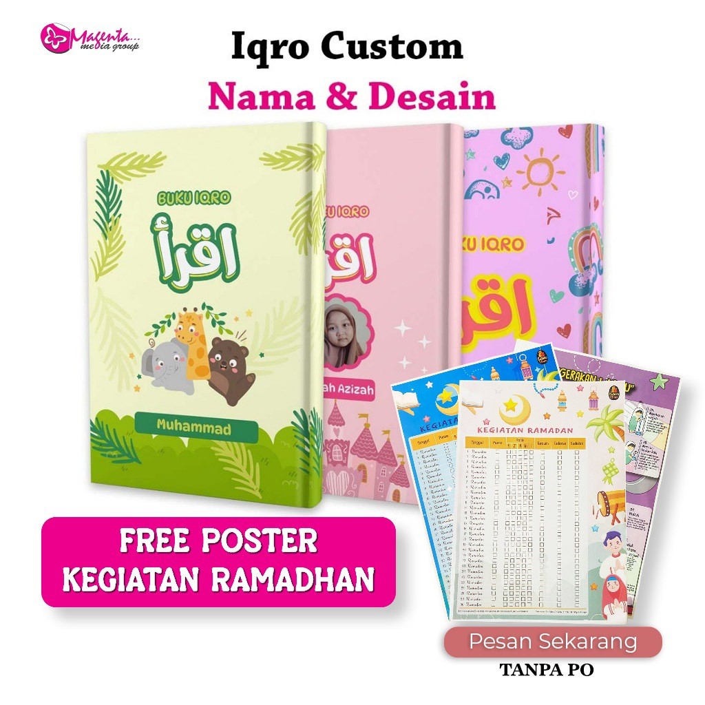 Iqro Custom Tulis Nama Desain Cover Iqro Warna Custom Hard Cover Dan Soft Cover
