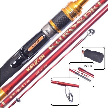 Joran Kaizen Kurosaki UL XUL 198 cm Solid Tip Carbon Casting Rod Pancing Ultra Light Pack Papertube
