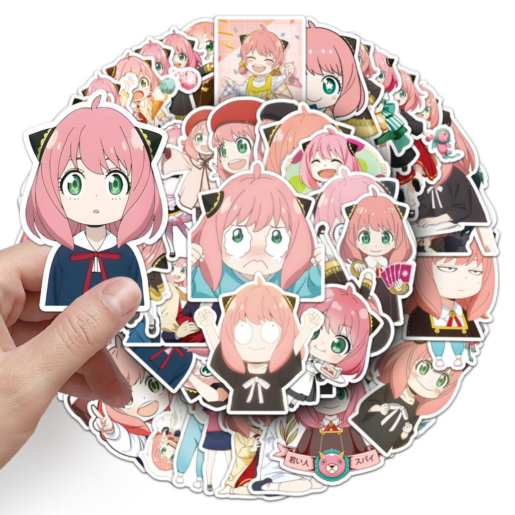 

10/50PCS Anya Forger Stickers Kawaii Girl Graffiti Decals SPY FAMILY Anime Cartoon Sticker Laptop Guitar Car Bike Skateboard Toy