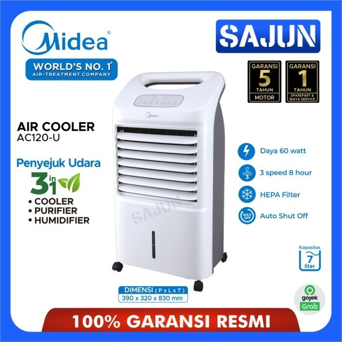 Air Cooler 3in1 Midea AC120-U Penyejuk Ruangan 7 Liter HEPA Filter Garansi Resmi