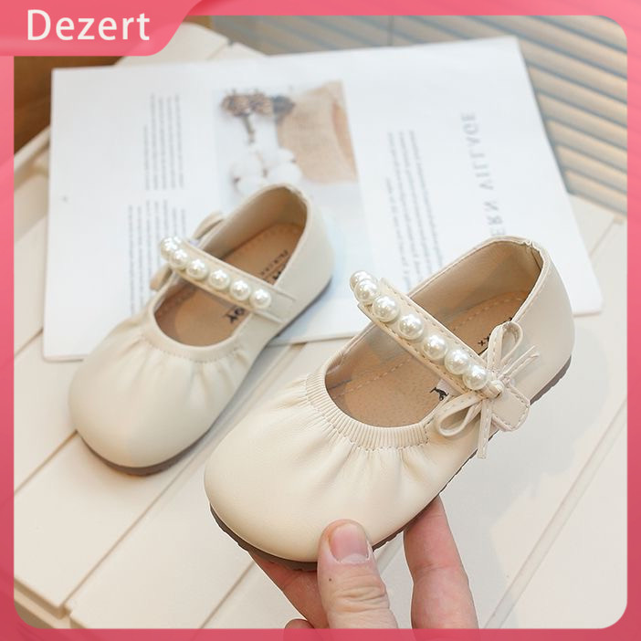 Dezert Sepatu Anak Perempuan Baru Model Sepatu Kacang Yang Lucu Dan Sepatu Tunggal Mutiara Kecil Yan