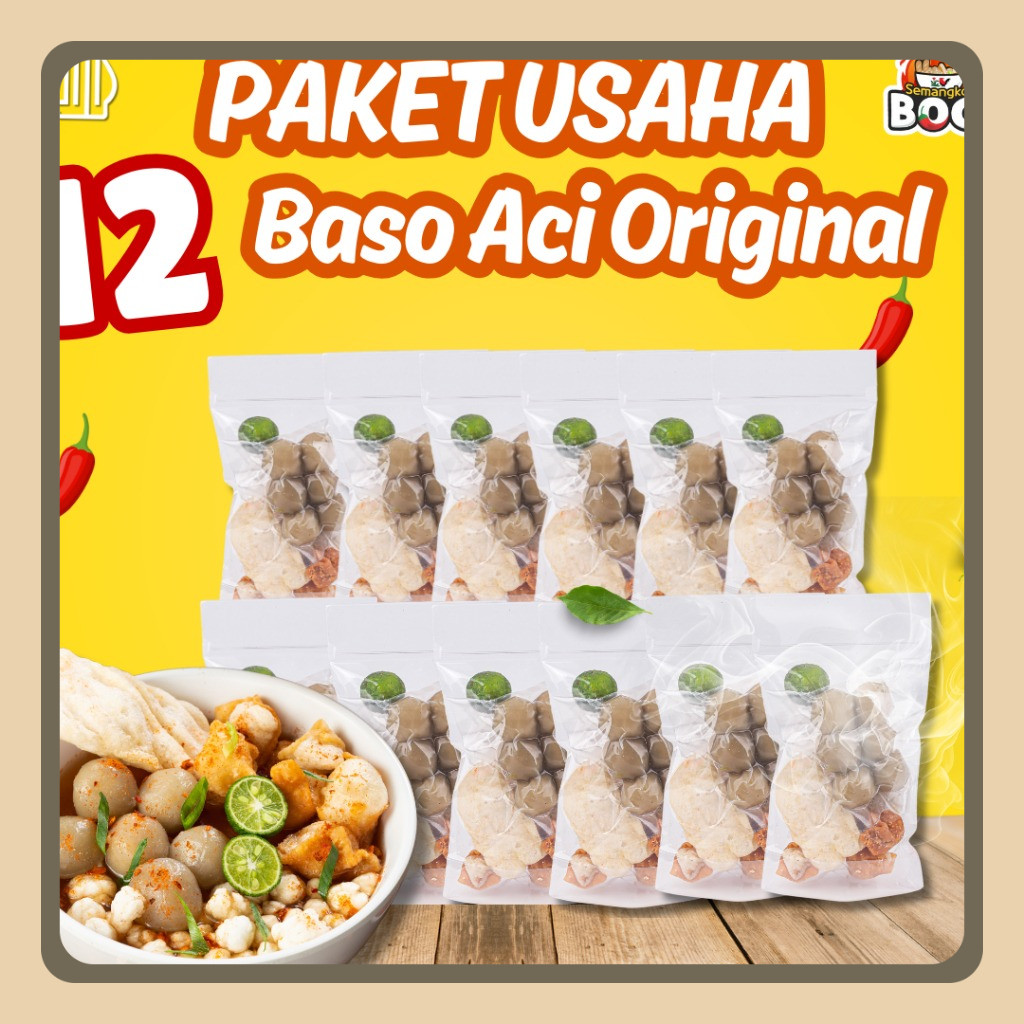 

Baso Aci Isi 12pcs / Baso Aci Isi 12pcs Murah / Baso Aci Paket 12pcs Murah / Semangkok Boci Rasa Original | Baso Aci 12 Pcs