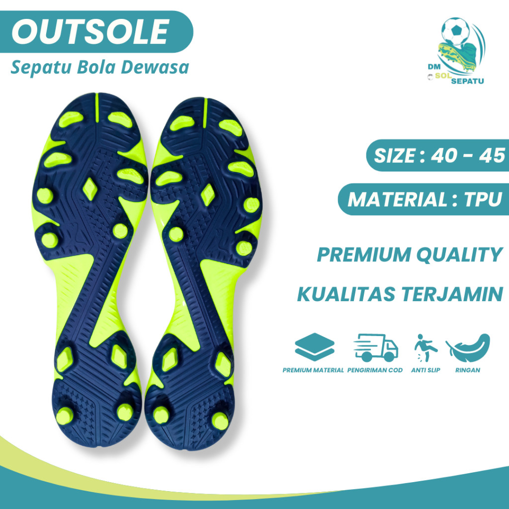 TERLARIS Outsole Telapak Sepatu Bola Sol Sepatu Bola PM - Outsole Bola Bahan Tpu Universal Size 40-4