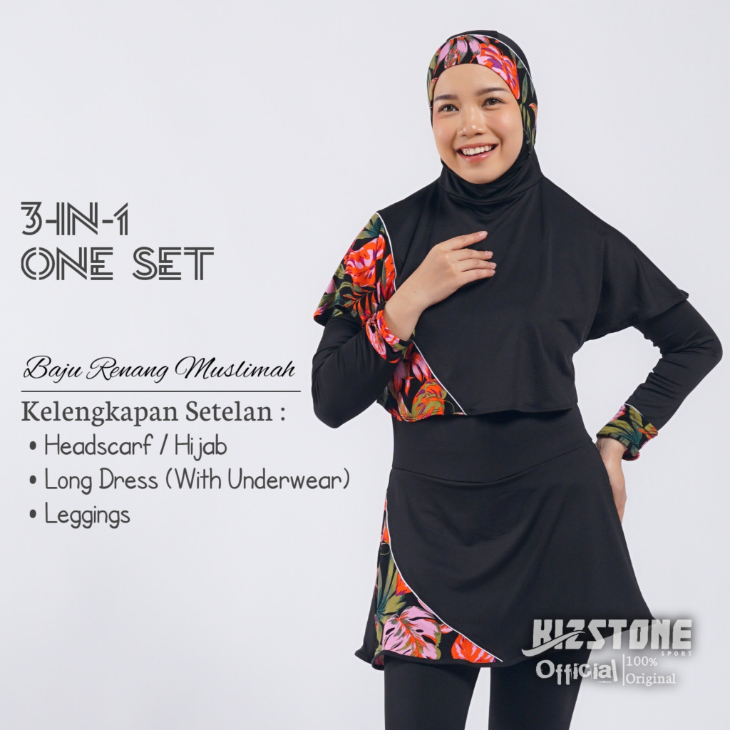 NEW Baju Renang Muslimah | Baju Renang Motif | Baju Renang Wanita PREMIUM