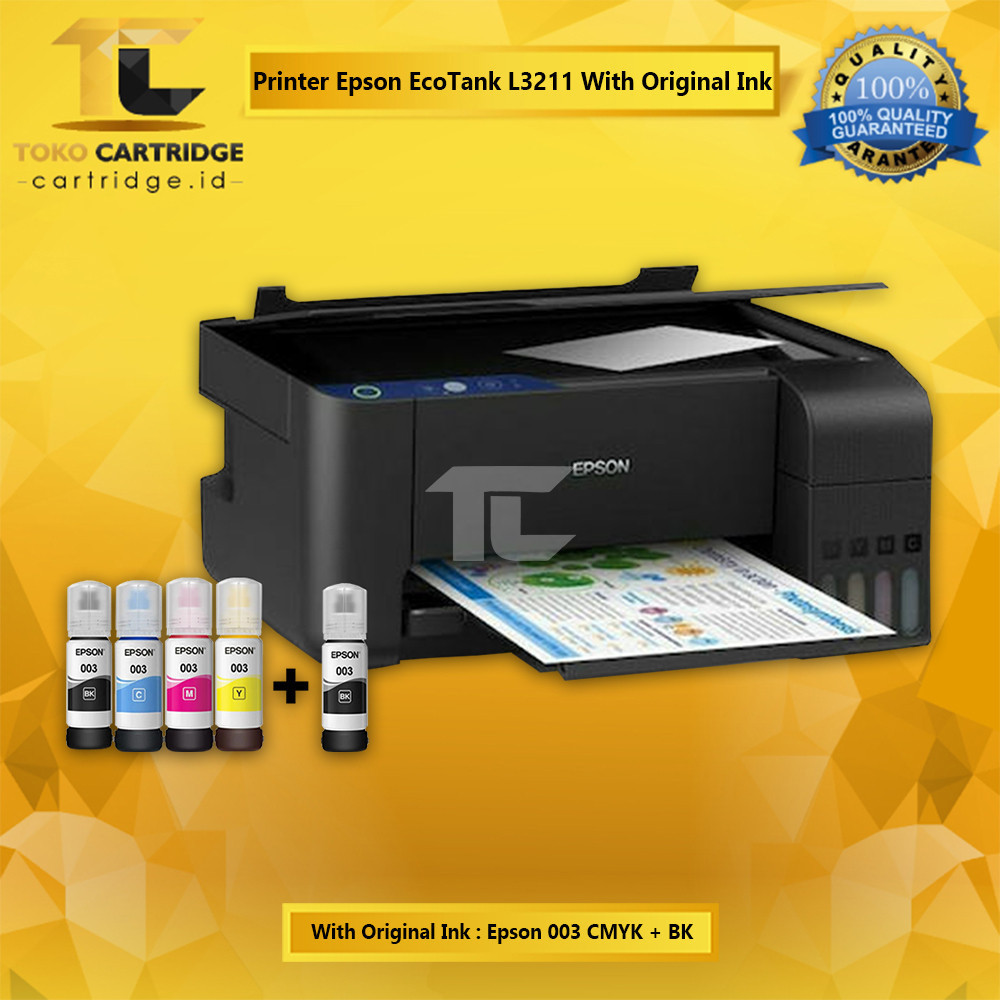 

Printer Eco Tank L3210 L3211 L3216 All in One Tinta 003 dyabase Art paper Sublim A4