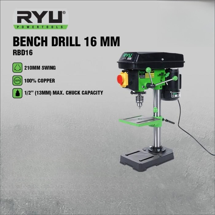 RYU Mesin Bor Duduk/Bench Drill 16mm Termurah (RBD16)
