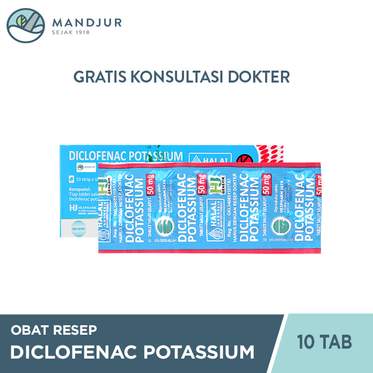 Diclofenac Potassium Hexpharm 50 mg Strip 10 Tablet
