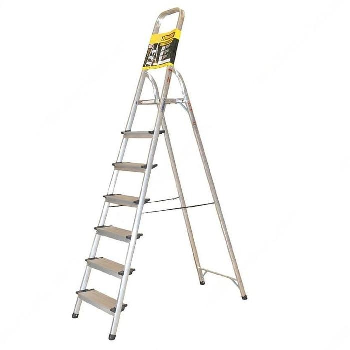 Tangga Lipat Aluminium KRISBOW 2.15 Meter 7 Pijakan Anti Selip