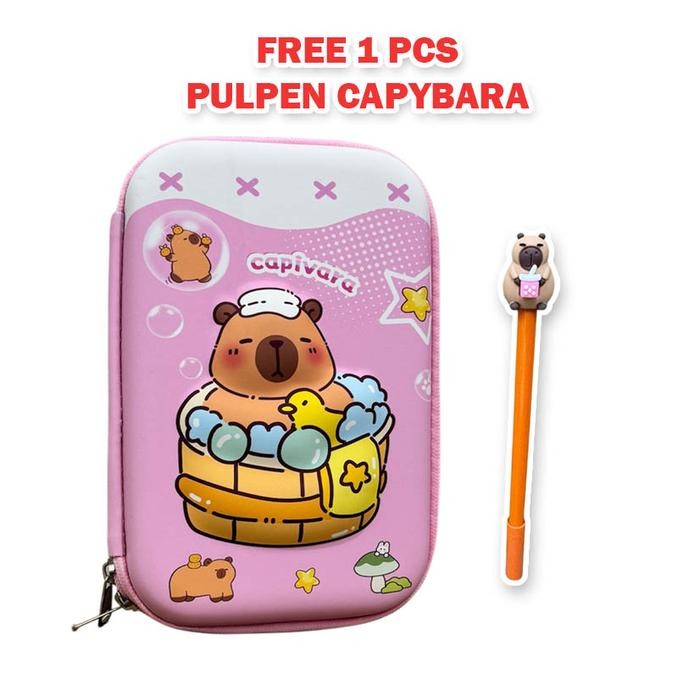 

AHHA [FREE GIFT] Kotak Pensil 3D Timbul Capybara Wadah Stationery Kotak Pensil Anak Karakter Lucu Capibara Tempat Pensil 3D Timbul Kotak Pensil Berkulitas - Kp Capybara Pink