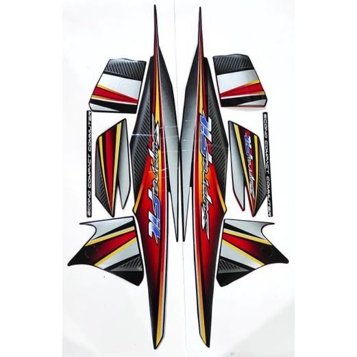 stiker striping motor honda supra fit 2006 hitam full body original