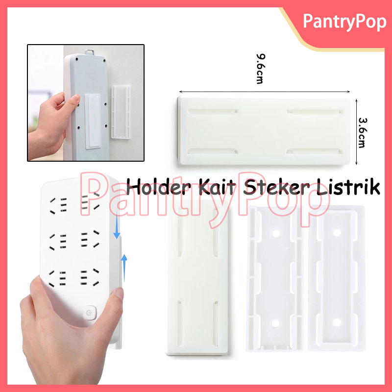 Holder Stop Kontak Gantungan Colokan Listrik Double / Holder Kait Steker Listrik / Holder Stop Konta
