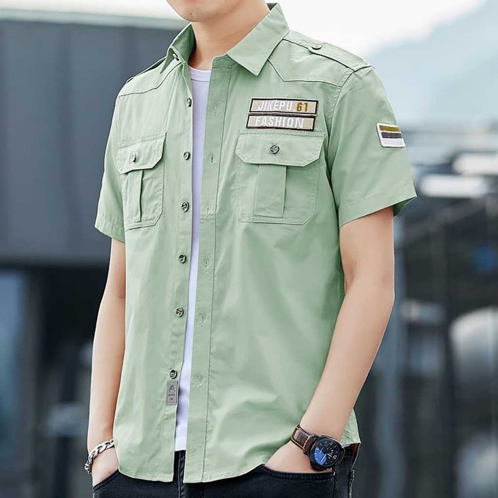 Kemeja Lengan Pendek Pria Hem Casual Barry Baju Pria Distro