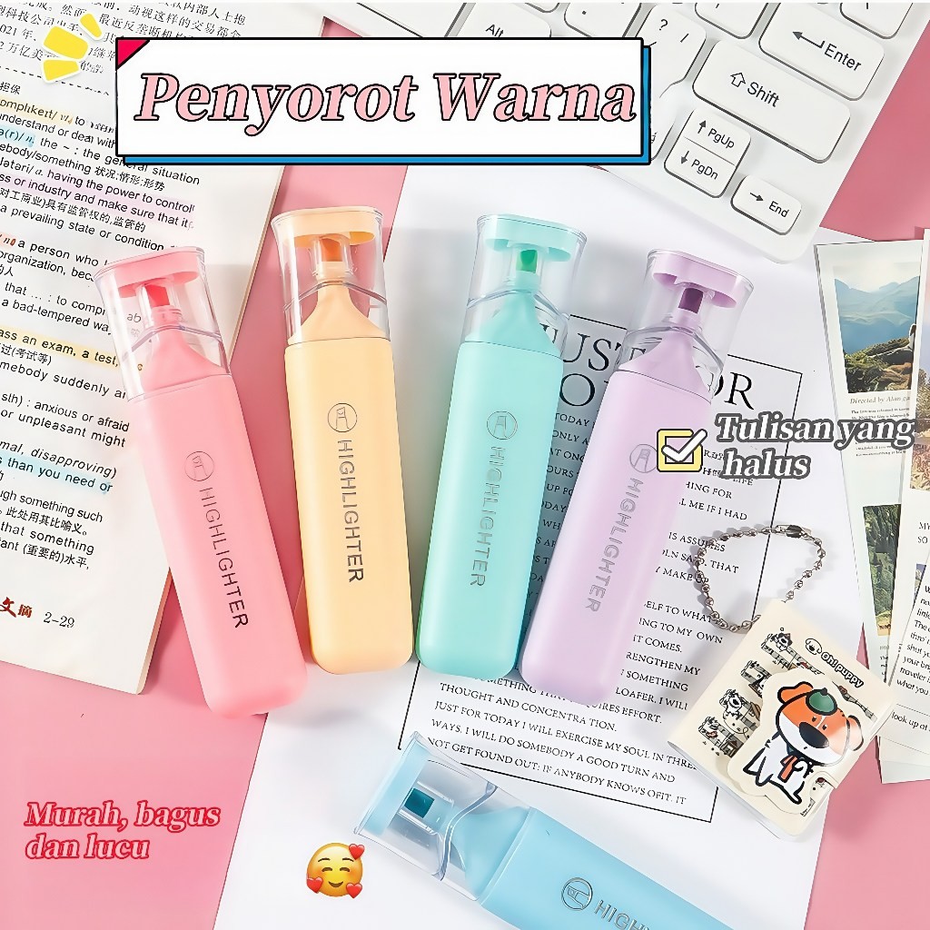 

VIRAL Set 6 Warna Highlighter Fluorescent untuk Menandai, Menulis, dan Mewarnai - Ideal untuk Pelajar dan Pencatat, Tahan Lama dan Cerah yyJ