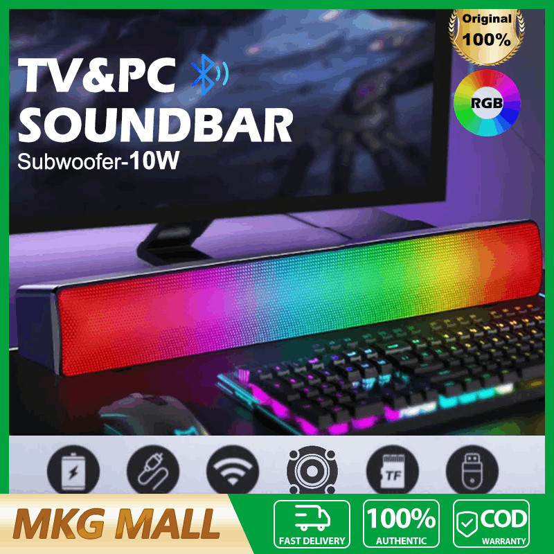 【️Ready stock】Speaker Bluetooth Soundbar TV Super Bass RGB Robot 2 Speakers Original Laptop Gaming C