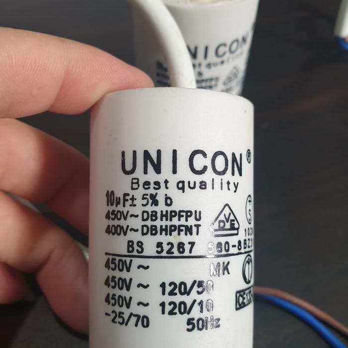 Kapasitor capasitor mesin cuci pompa air 10UF unicon