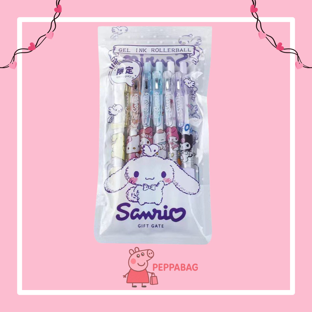 

Pulpen gel mekanik 1 set isi 6pcs / Pulpen mekanik motif cinnamonroll kawaii sanrio - ES0449