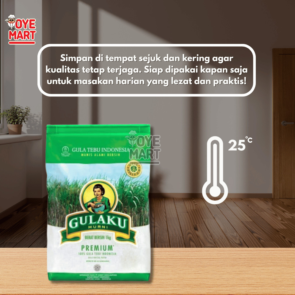 

ADY78 GULAKU MURNI 1KG GULA TEBU PREMIUM/KEMASAN HIJAU