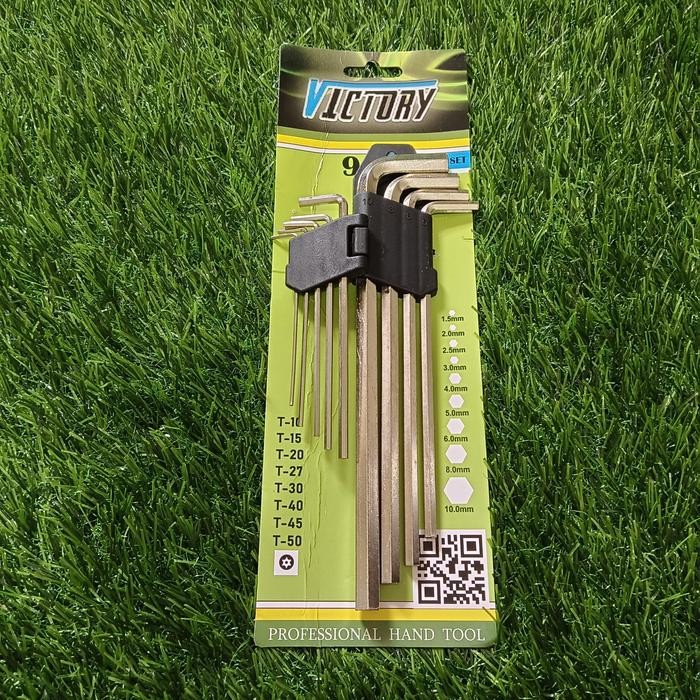 Paket Kunci Shock Set 40 Pcs / Kunci Ring Pas Set / Kunci L Set 9 Pcs - Kunci L