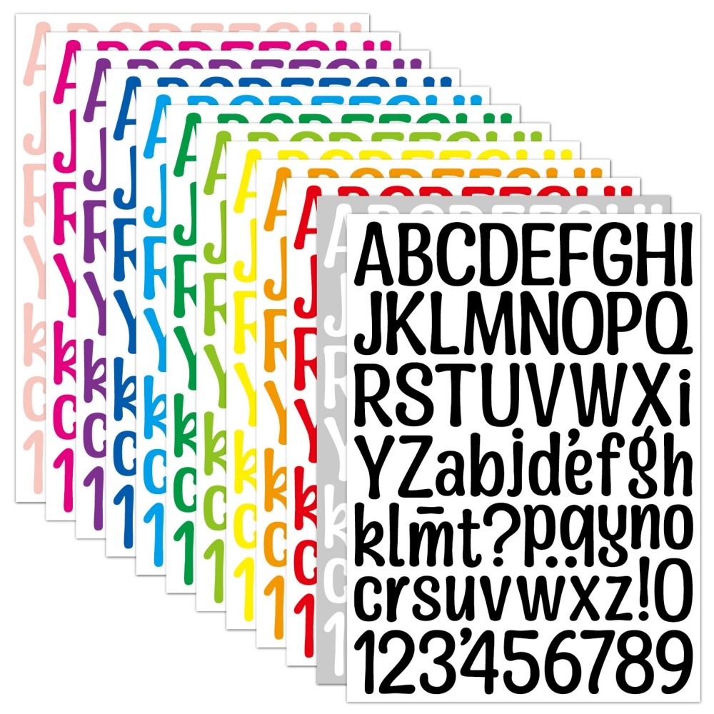 

5Pcs/set Waterproof Colorful Stickers Creative DIY PVC Letter Number Sticker For Mailbox Address Number Cards Cups