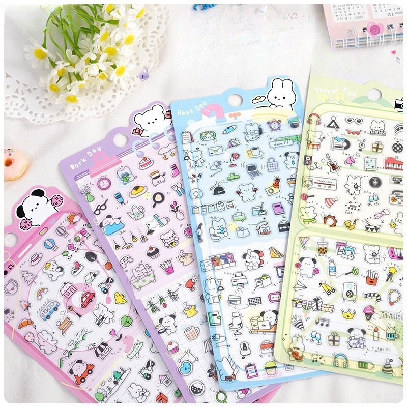 

4 pcs/lot Leisure Time Relaxed Travel Day Scrapbooking Diy Journal Stationery Sticker Sheet Cute Decor Supplies