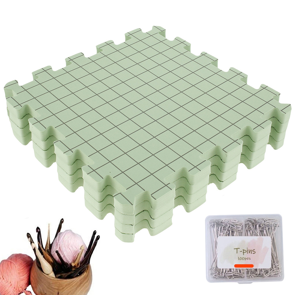

Foam Blocking Board Thick Foam Knitting Block Mat Portable Grid Knitting Board for Beginner DIY Gift Foam Crafts Blocking Mats