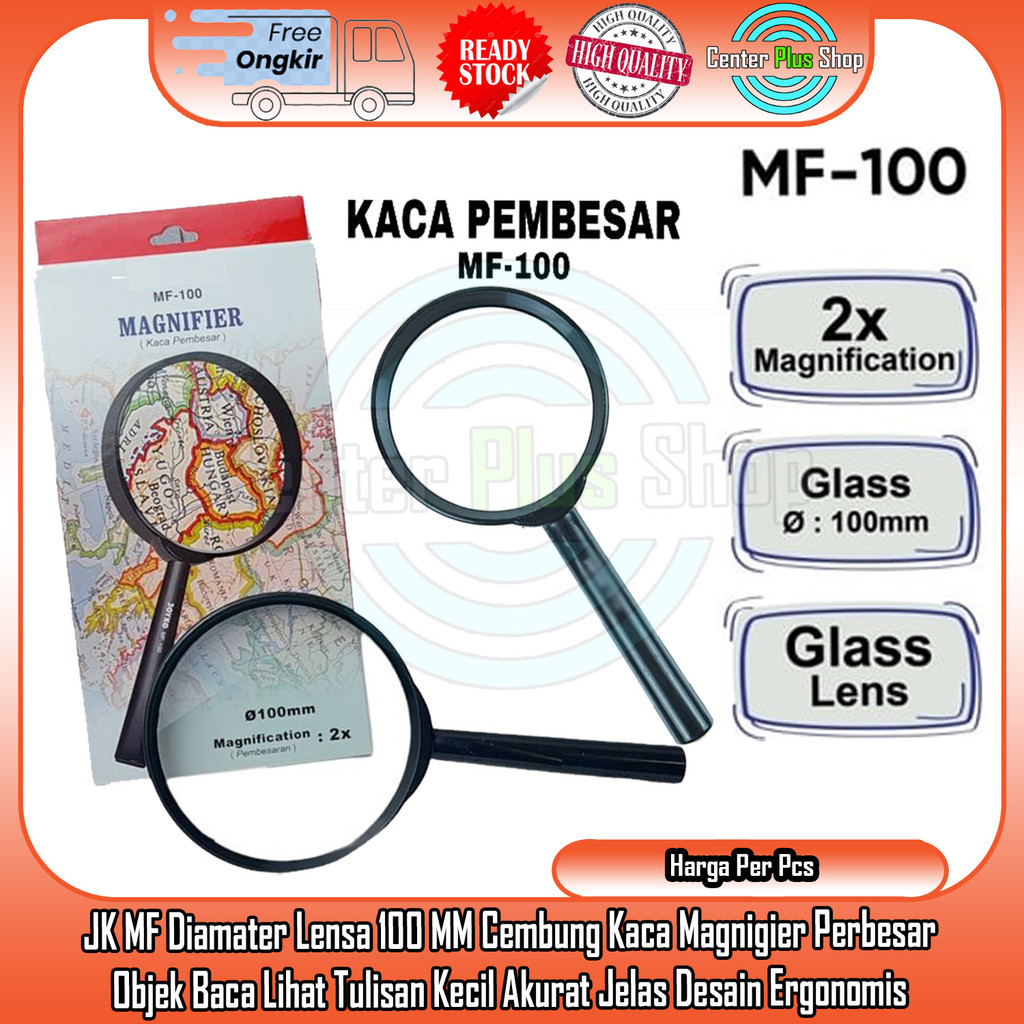 

JK MF 100 Kaca Pembesar Lensa Cembung Fokus Mudah Lihat Amati Benda Objek Kecil Magnifier Magnifying Glass Kaca Glas Genggaman Bahan Plastik Simple Desain Argonomis Mudah XREE Praktis Amati Laboratorium