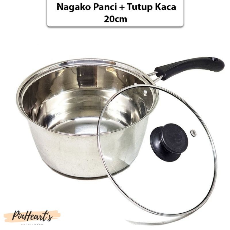 Panci Susu Stainless Steel NAGAKO + Tutup Kaca | Panci Susu | Panci Stainless | Panci Susu Stainless