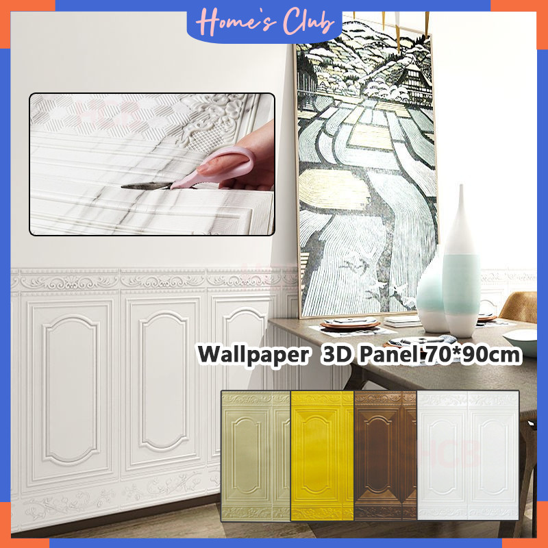 Wallpaper Foam 3D Motif Jendela Pintu Kayu Jati 70*90cm