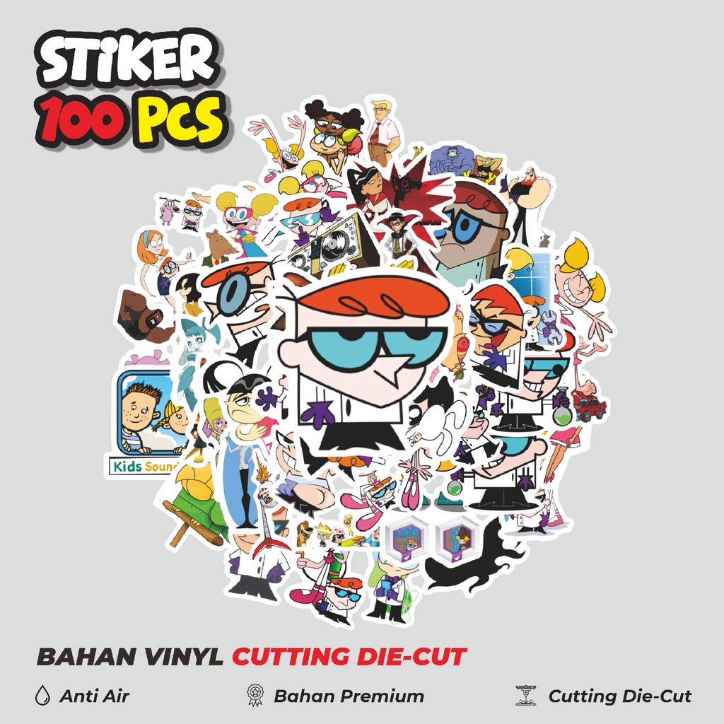 

Terbaru! 50 pcs Sticker Dexter's Laboratory Sticker Dekorasi Lucu Kreatif untuk Notebook, Skateboard, HP