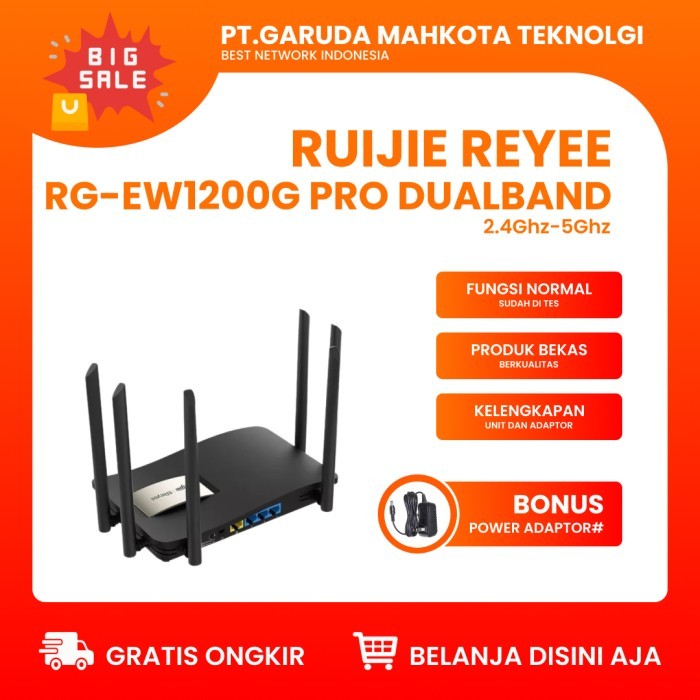 Router Ruijie Reyee RG-EW1200G-PRO Dual-Band Wireless Router Wi-Fi Bekas Original - Router Saja