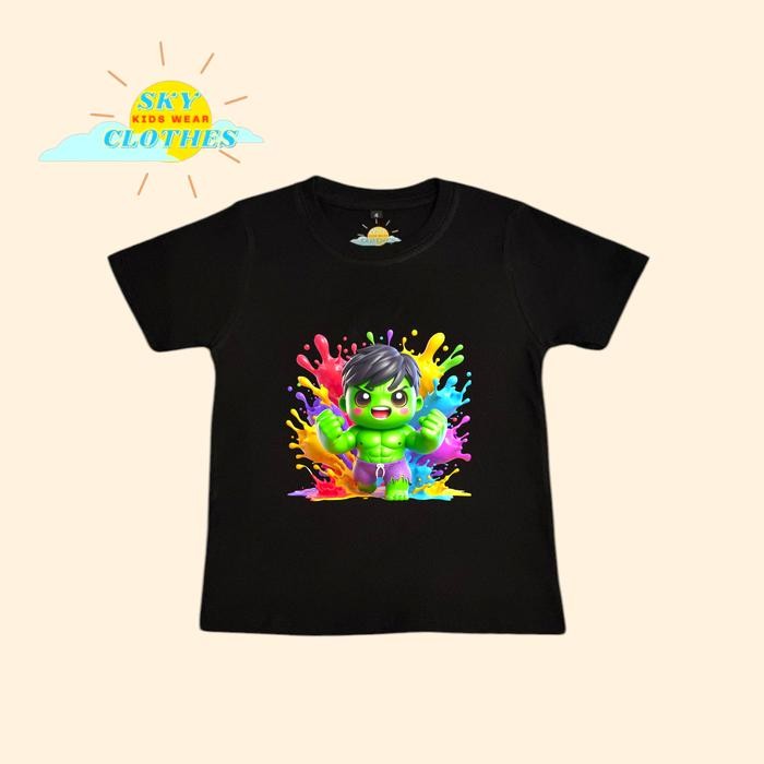 Kaos Anak Hulk Kaos Hulk Tshirt Marvel Hulk - 1-2 tahun, Hitam