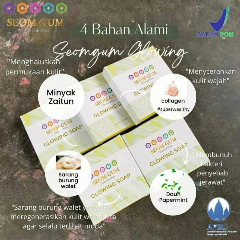 [BPOM] BPOM SEOM GUM GLOWING SOAP / Sabun Multifungsi SABUN GLOWING Thaliastore GrowthMart Lucky7Med