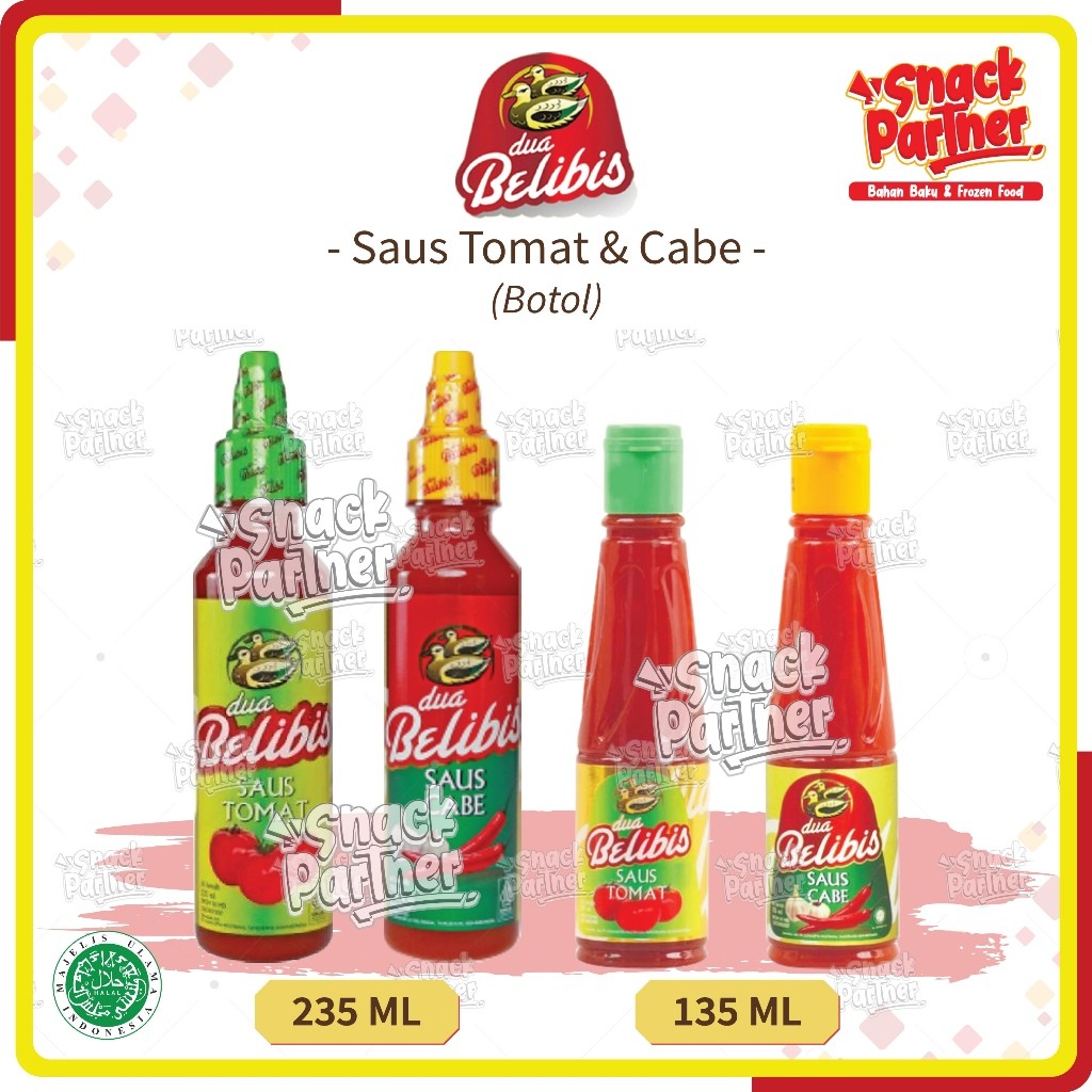 

Saos DUA BELIBIS 135 235 ML - Botol Saus Sambel Cabe Chili Pedas Tomat Manis Sauce 135ML