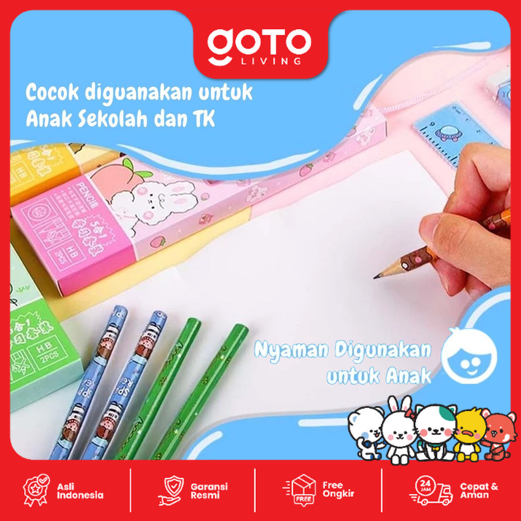 

Goto Weisen Set Paket Alat Tulis Penghapus Serutan Pensil Penggaris