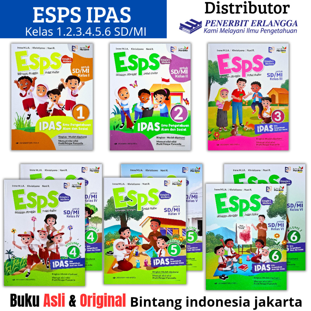 

Erlangga - Buku Pelajaran ESPS IPAS kelas 1,2,3,4,5, dan 6 SD/MI Kurikulum Merdeka