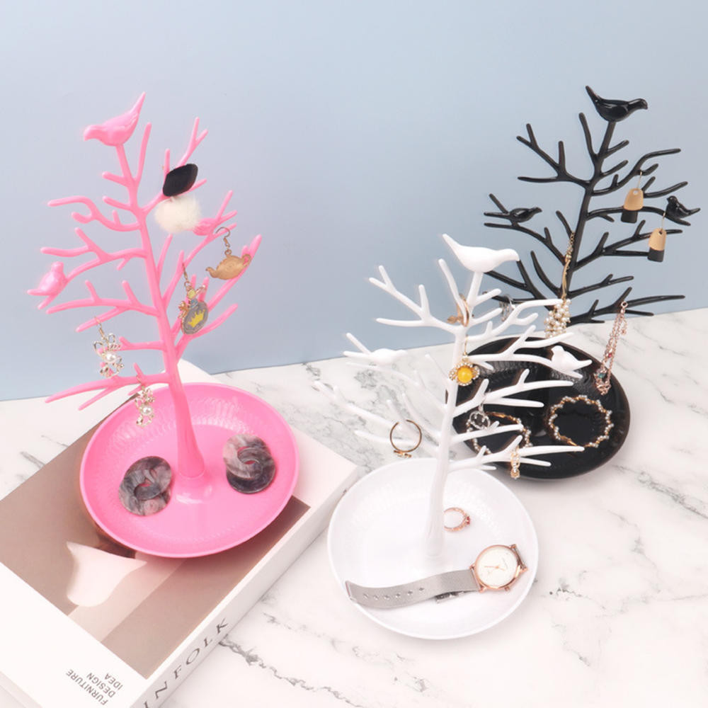 

Bird Earring Stand Creative Jewelry Display Storage Ornament Necklace Display Rack Ring Keychain Detachable Acrylic 32*16cm