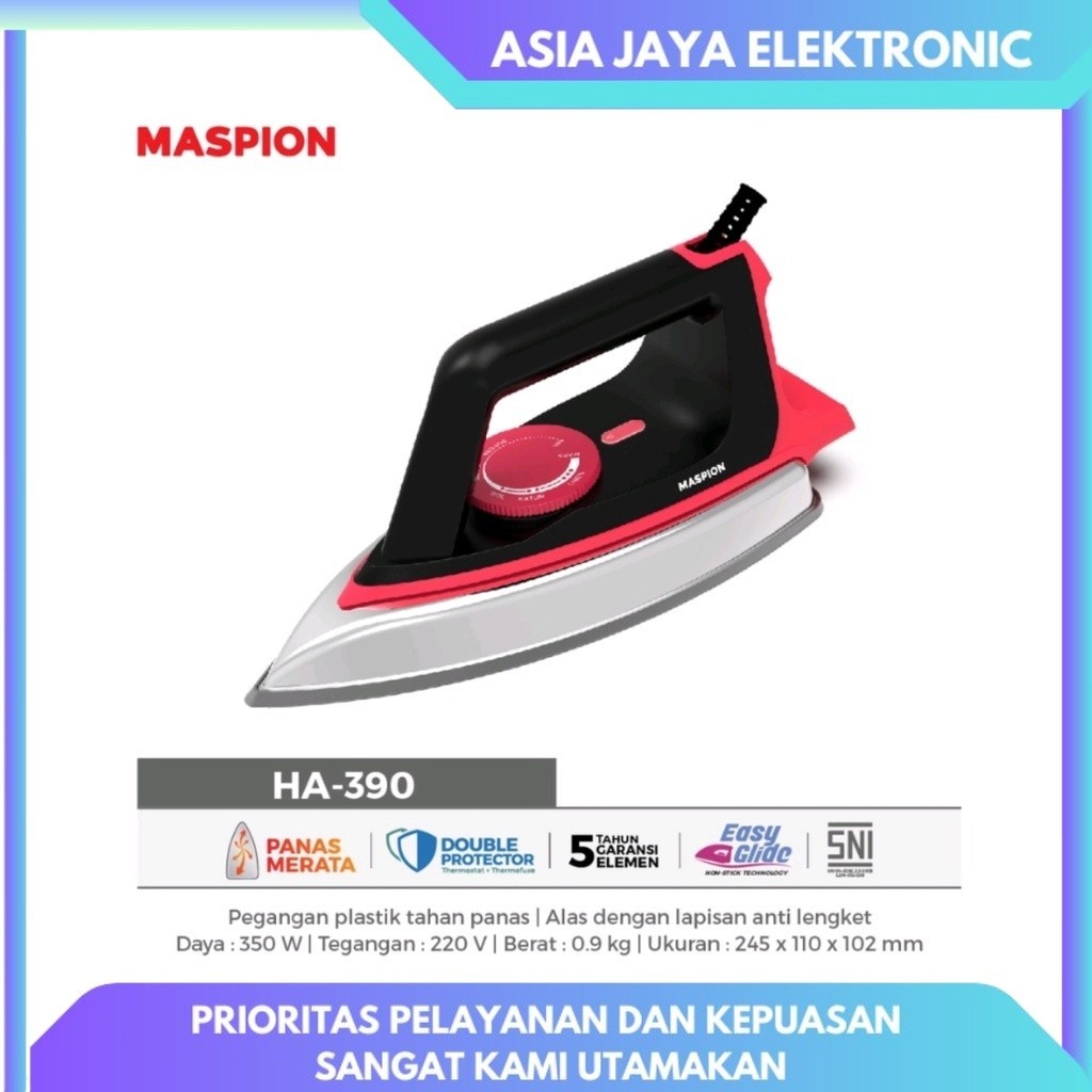 MASPION Setrika HA 390 Setrikaan Anti Lengket