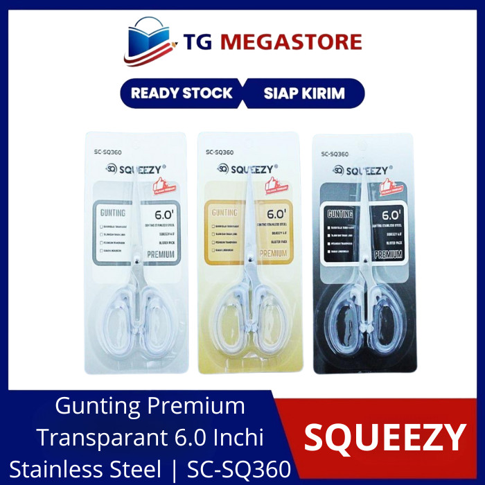 

Gunting Squeezy Transparant 6 Inchi SC-SQ360