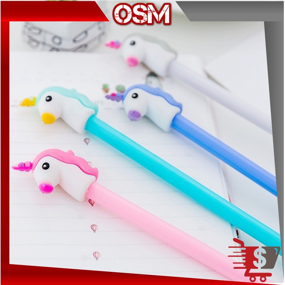 

OSM - S5613 Pena Gel Unicorn / Pulpen Tinta Motif Karakter Kuda Poni / Bolpen Hitam Little Pony / Souvenir Stationary