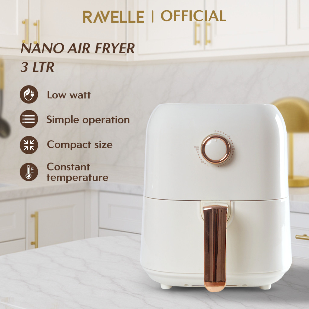 RAVELLE Air Fryer 3 Liter - Penggorengan Tanpa Minyak Low Watt