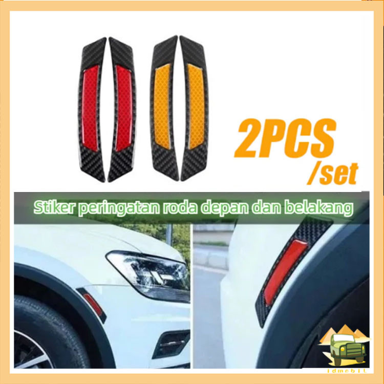 2PCS Stiker Side Marker Bumper Mobil/Sticker Reflector Mobil/stiker lampu kaca mobil belakang/3d Mob